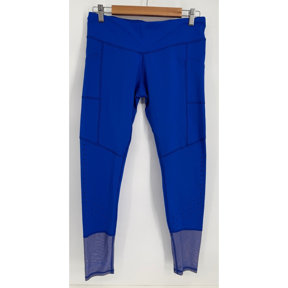 Champion C9 Womens Royal Blue Mesh Panel Side Pocket Activewear Leggings Sz L